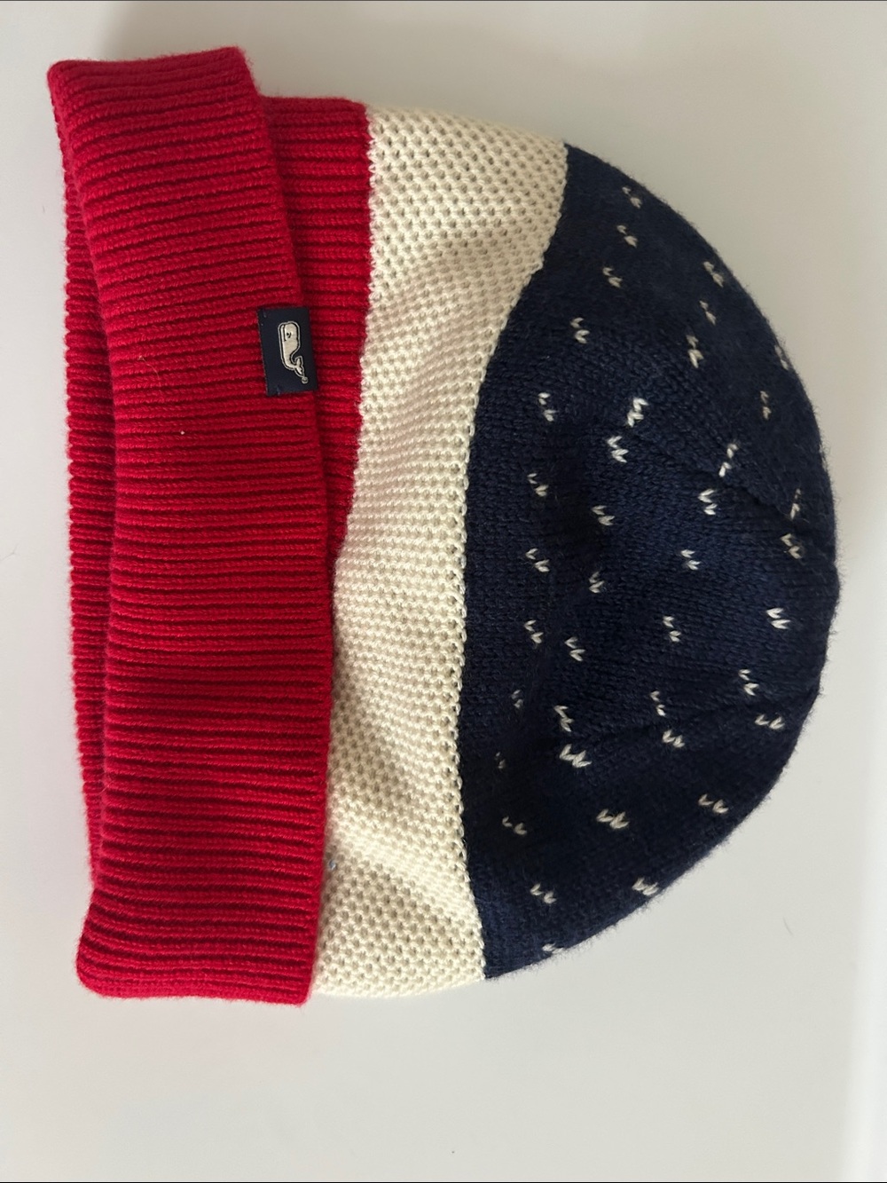 Kids Vineyard Vines Tricolor Knit Beanie - Red, White & Navy